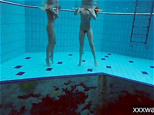 super hot Russian women swimming in the pool